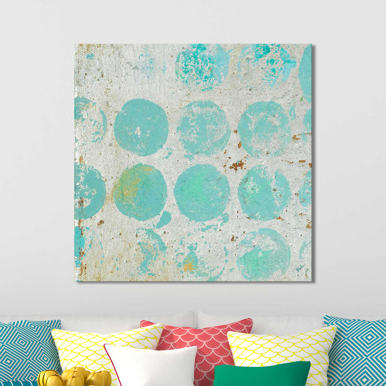 Ebern Designs Aqua Circles I On Canvas by Patricia Pinto Print